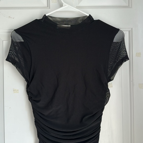 Mesh scrunched black dress - Picture 3 of 3